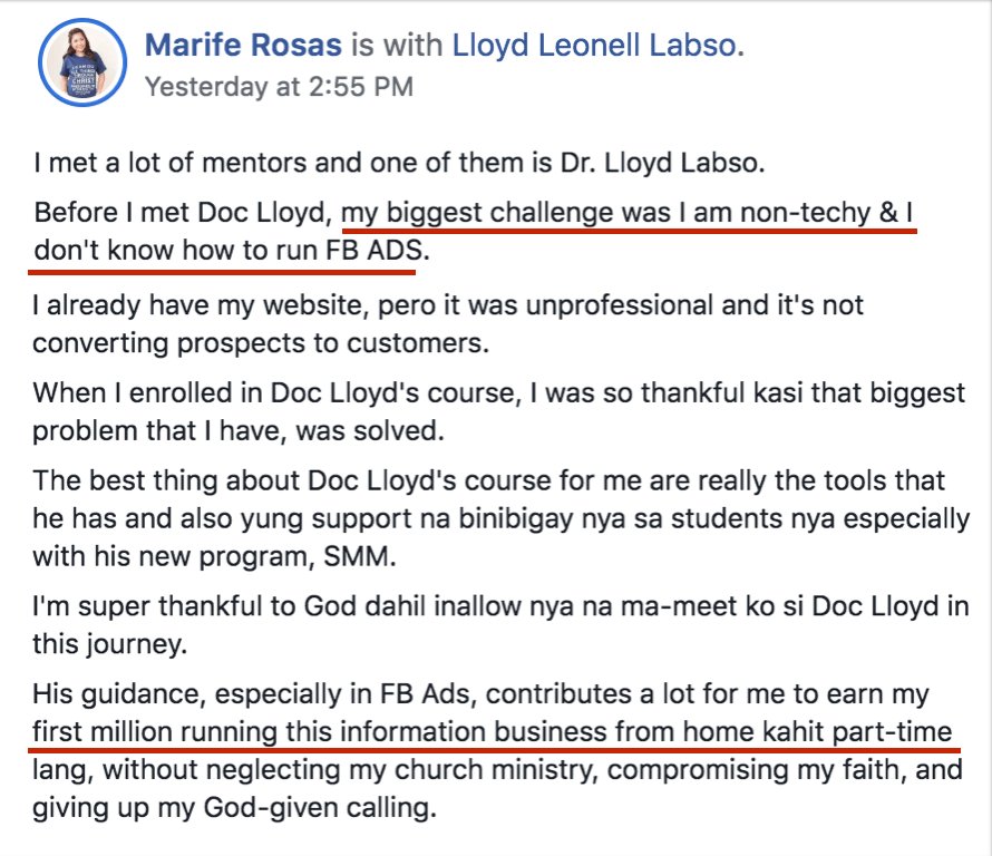 Marife Testimonial - Not Techie