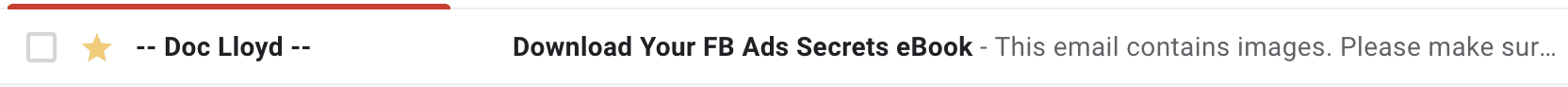 FB Ads Secrets Email Inbox